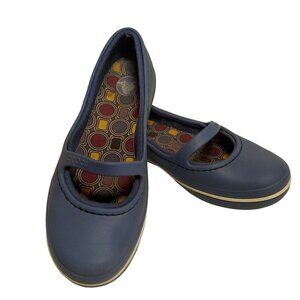 Crocs Mary Jane Flats Womens 6 Slip On Comfort Round Toe Blue light weight